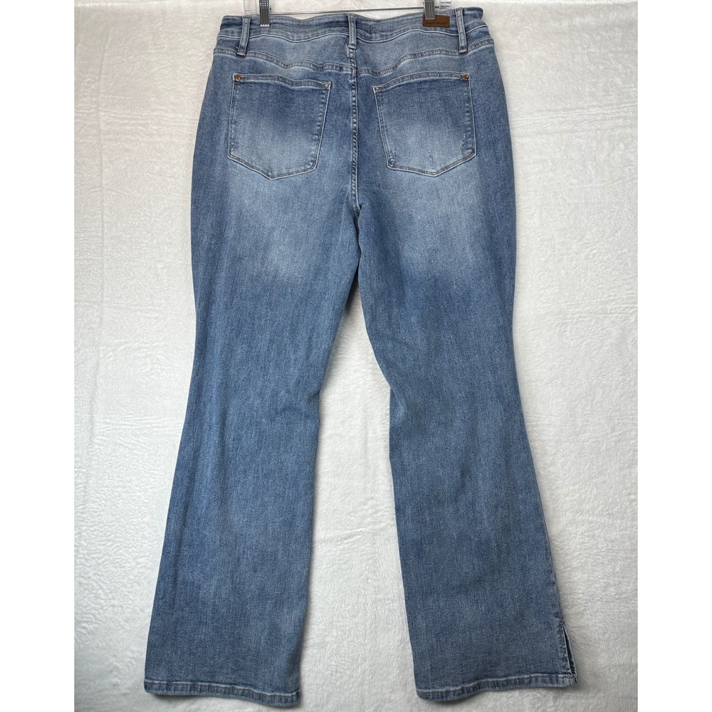 Judy Blue Slim Bootcut Jeans Women 18W Blue Medium Wash Distressed 1306 - Picture 2 of 7